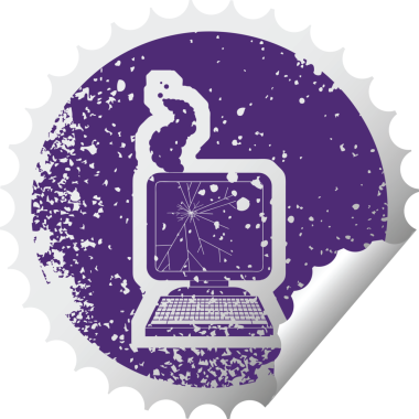 Bozuk bilgisayar grafiği bir insan tarafından çizilmiş etiket resimleme simgesi