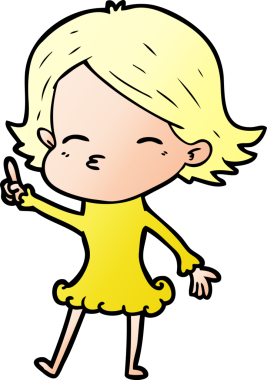 Bir insan tarafından çizilmiş bir fikri olan karikatür kadın.