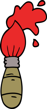 Bir insan tarafından çizilmiş karalama boya fırçası.