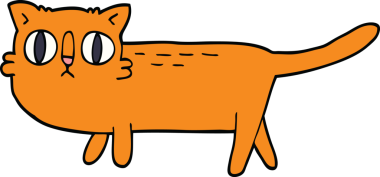 Bir insan tarafından çizilmiş komik bir kedi.