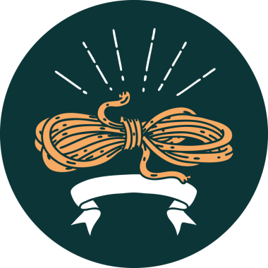 Bir insan tarafından çizilmiş dövme stili yara ipinin simgesi