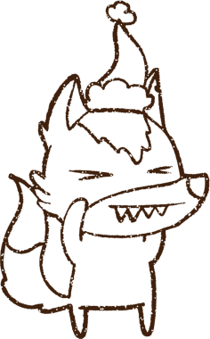 Bir insan tarafından çizilmiş Noel Köpeği Kömürü