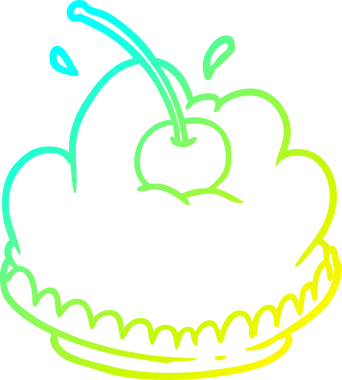 Bir insan tarafından çizilmiş lezzetli bir tatlının soğuk gradyan çizimi.