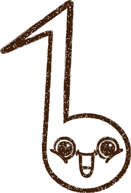 Bir insan tarafından çizilen Müzik Notu Kömürü Çizimi