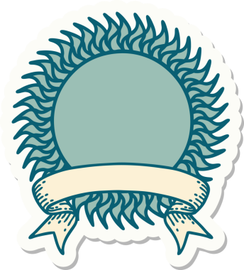 Bir insan tarafından çizilmiş güneş pankartıyla dövme stili.