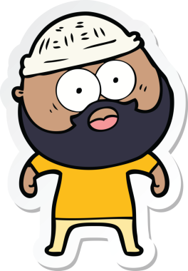 Bir insan tarafından çizilmiş sakallı bir adamın çıkartması.