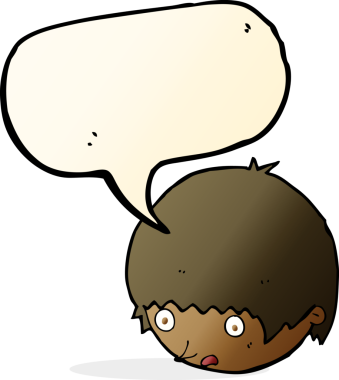 Bir insan tarafından çizilen konuşma baloncuğuyla şok olmuş bir yüz.