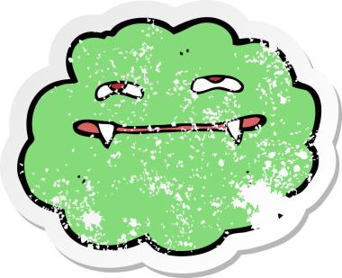 Bir insan tarafından çizilmiş vampir çizgi filminin gerilimli yapıştırması.