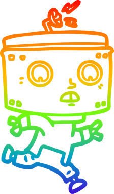 gökkuşağı gradyan çizimi bir insan tarafından çizilen çizgi robot çizimi