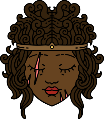 Retro Dövme Tarzı İnsan Barbar Karakteri