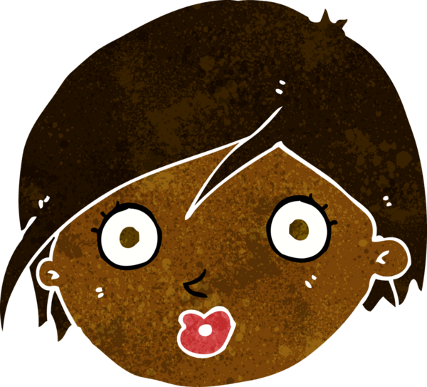 Bir insan tarafından çizilmiş bir kadın yüzü.