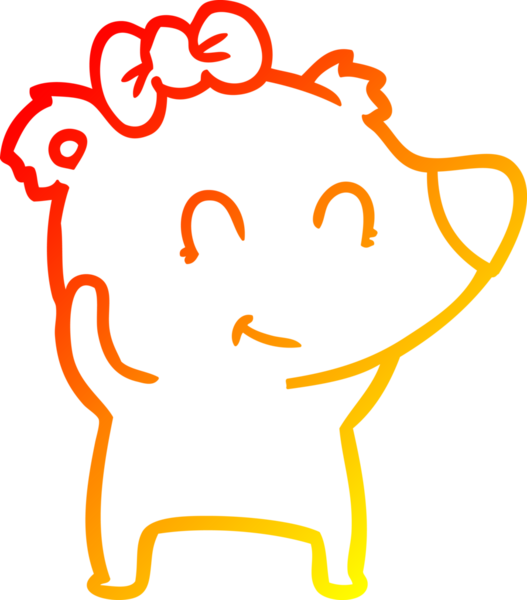 Bir insan tarafından çizilmiş dişi kutup ayısı karikatürü.