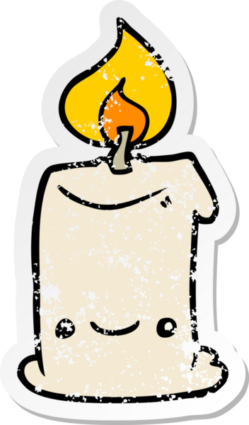 Bir insan tarafından çizilmiş karikatür mumunun sıkıntılı çıkartması.