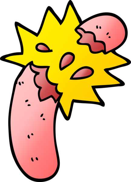 Bir insan tarafından çizilmiş vektör gradyan çizim sosisi