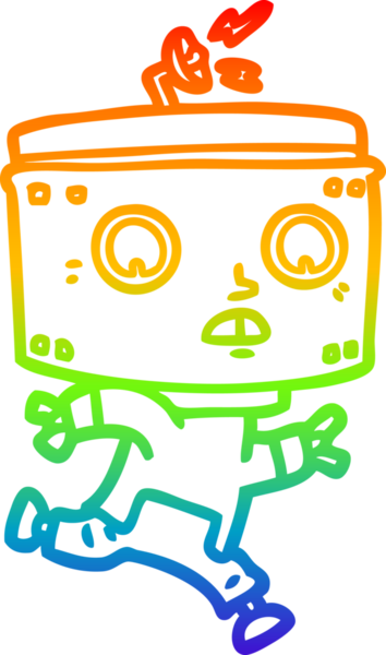 gökkuşağı gradyan çizimi bir insan tarafından çizilen çizgi robot çizimi