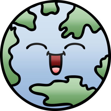 Bir insan tarafından çizilmiş bir gezegenin gölgelenmiş karikatürü.