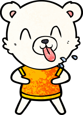 Bir insan tarafından çizilmiş mutlu kutup ayısı karikatürü