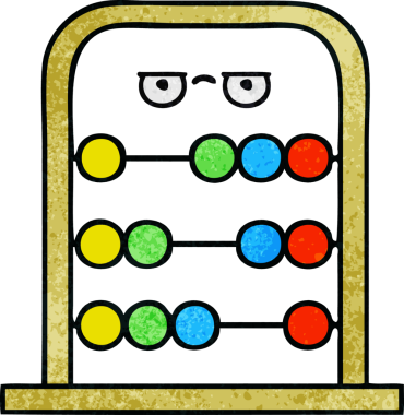 Bir insan tarafından çizilmiş abaküsün retro grunge desen karikatürü.