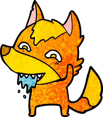 Bir insan tarafından çizilmiş tilki çizgi film karakteri