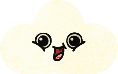 Bir insan tarafından çizilmiş bir bulutun retro çizim tarzı karikatürü