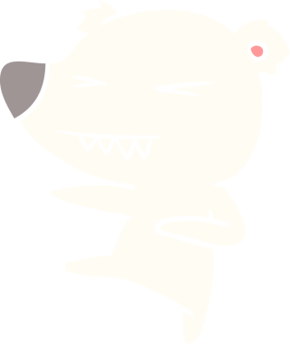 Bir insan tarafından çizilmiş kutup ayısı düz renkli çizgi film.