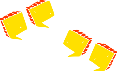 Bir insan tarafından çizilen tırnak işaretlerinin düz renk çizimi