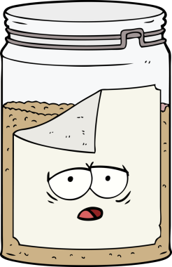 bir insan tarafından çizilmiş cam kavanoz.