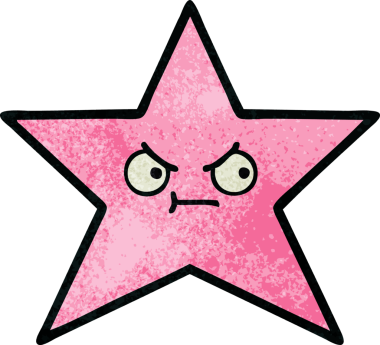 Bir insan tarafından çizilmiş yıldız balığının retro grunge deseni.