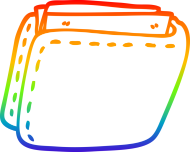 Bir insan tarafından çizilmiş para dolu bir cüzdanın çizimi.