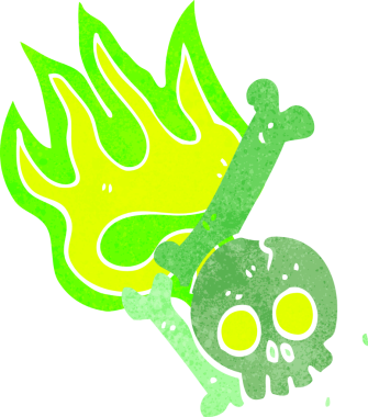 Bir insan tarafından çizilmiş bir cadılar bayramı kemik numarası.