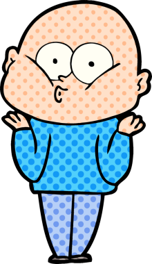 Bir insan tarafından çizilmiş kel bir adam.