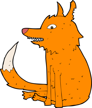 Bir insan tarafından çizilmiş tilki çizimi.