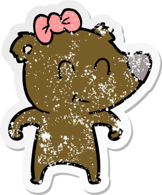 Bir insan tarafından çizilmiş dişi ayı karikatürü.