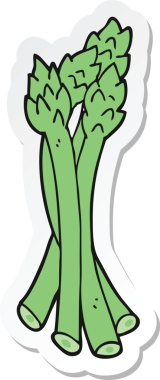 Bir insan tarafından çizilmiş kuşkonmaz yapıştırması.