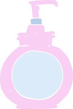 Bir insan tarafından çizilen el yıkamasının düz renk çizimi