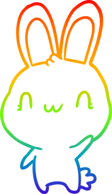 Gökkuşağı gradyan çizgisi Bir insan tarafından çizilen şirin bir tavşan çizimi