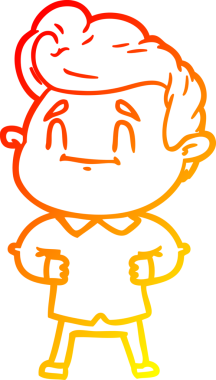 Bir insan tarafından çizilmiş mutlu bir çizgi film karakteri çizimi.