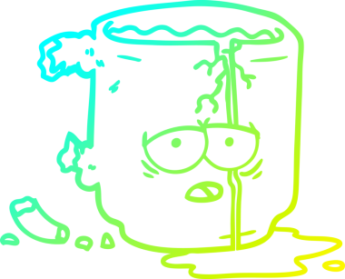 Bir insan tarafından çizilmiş kırık bir kupanın soğuk gradyan çizimi