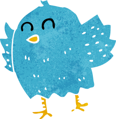 Bir insan tarafından çizilmiş çizgi film kuşu.