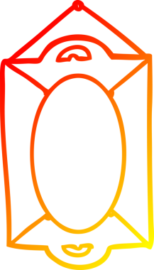 Bir insan tarafından çizilmiş eski bir aynanın sıcak gradyan çizgisi.