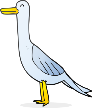 Bir insan tarafından çizilmiş serbest çizgi film kuşu.