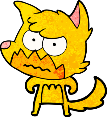 Bir insan tarafından çizilmiş tilki çizgi film karakteri