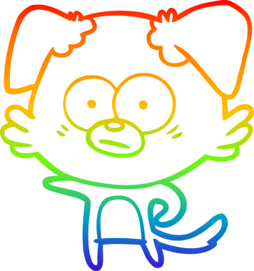 gökkuşağı gradyan çizimi bir insan tarafından çizilmiş sinirli bir köpek çizgi filmi