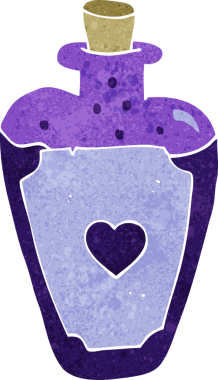 Bir insan tarafından çizilmiş aşk iksiri.