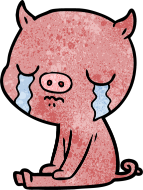 Bir insan tarafından çizilmiş domuz ağlaması.