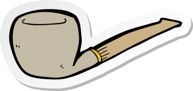 Bir insan tarafından çizilmiş bir karikatür borusunun çıkartması.