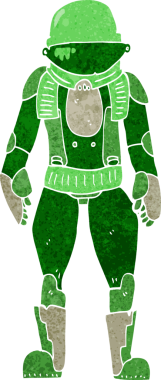Bir insan tarafından çizilmiş bir astronot.