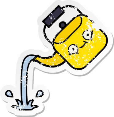 Bir insan tarafından çizilmiş tatlı bir karikatürün sıkıntılı çıkartması.