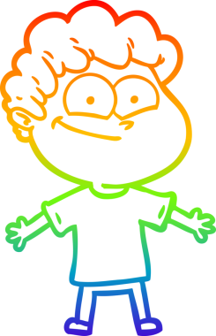 Bir insan tarafından çizilmiş mutlu bir adamın çizgi çizimi.