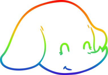 gökkuşağı gradyan çizgi çizimi bir insan tarafından çizilmiş fil yüzü